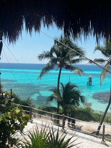 A picture of the many colors of the ocean taken at Isla Mujeres.  